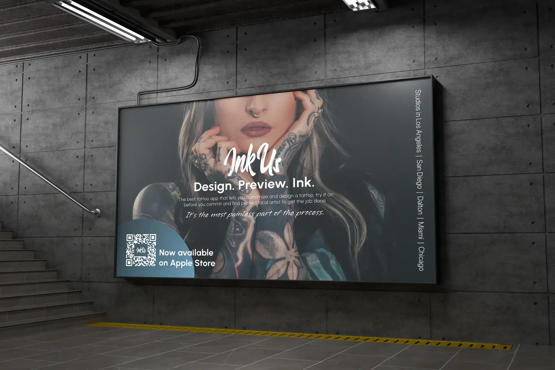 Billboard showing InkUs billboard ad.